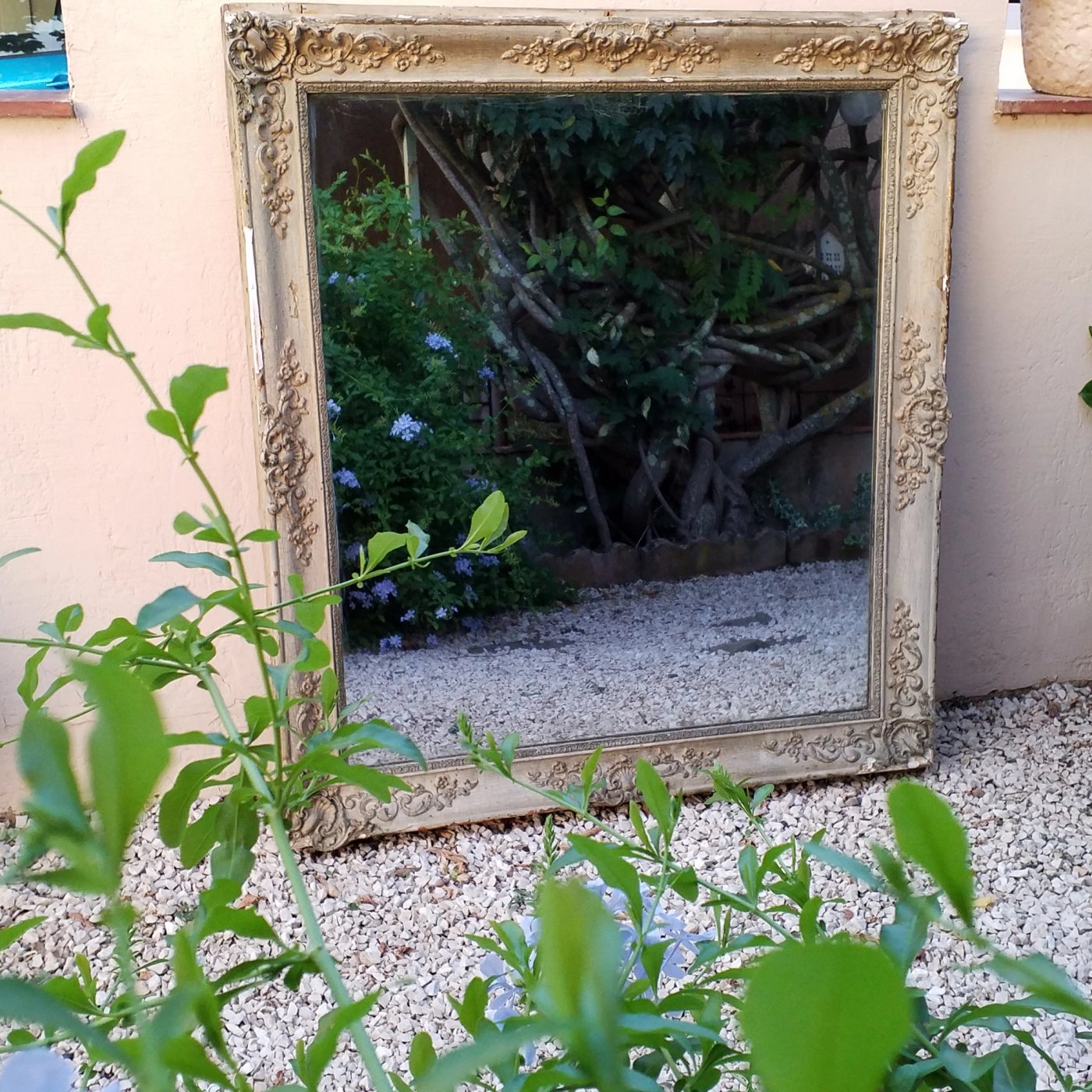 Grand miroir blanc 