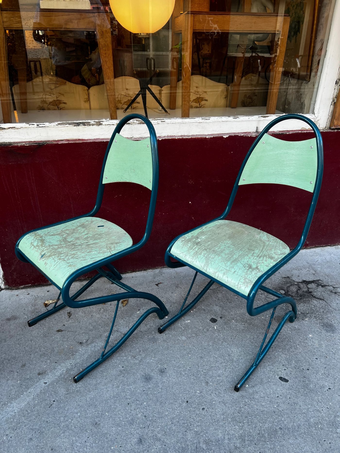 Chaises design vertes années 60/70