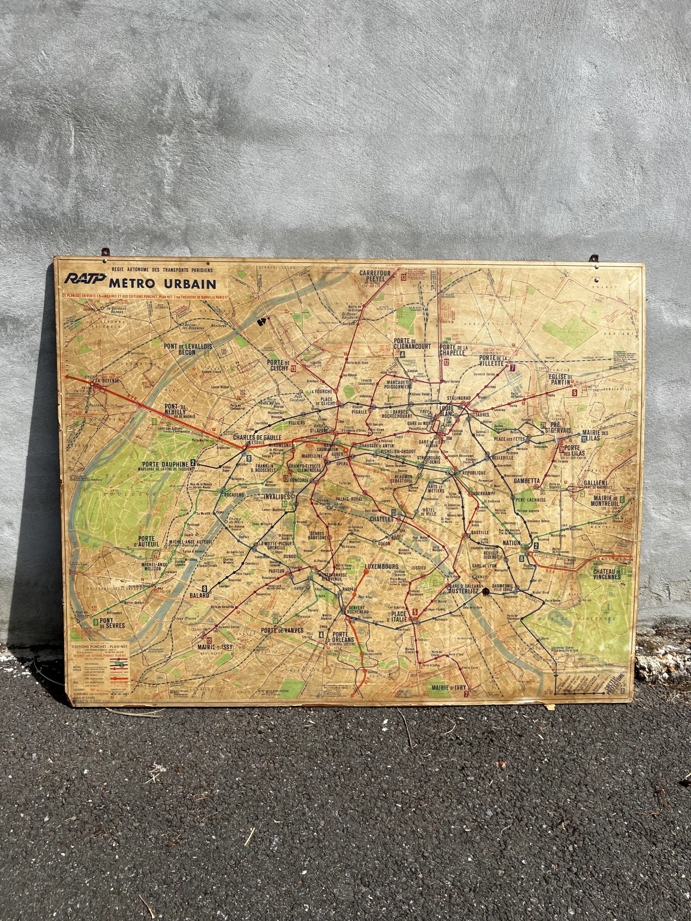 Plan vintage du Métro Parisien