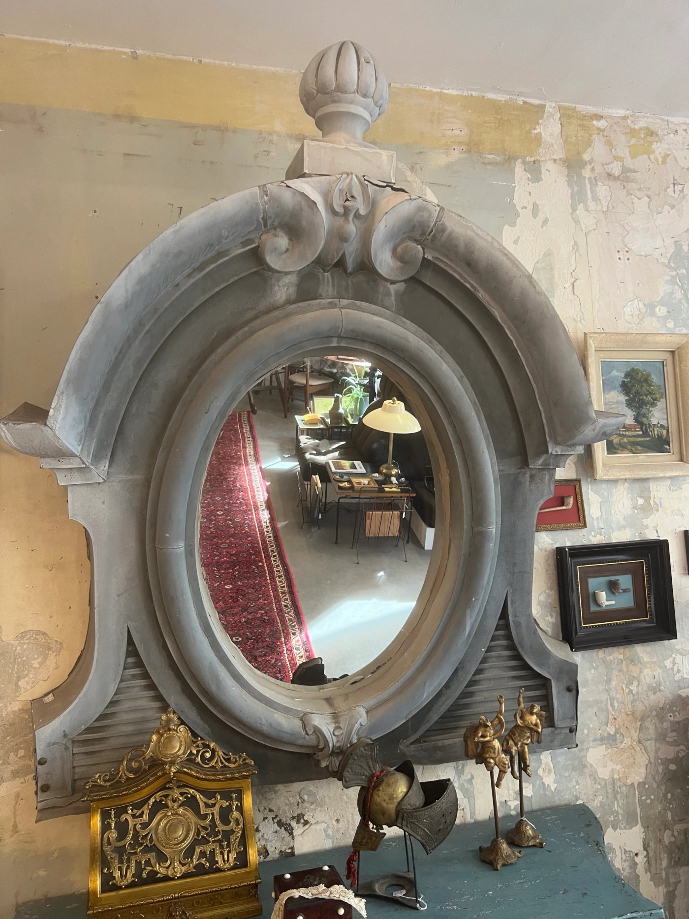 Grand miroir zinc