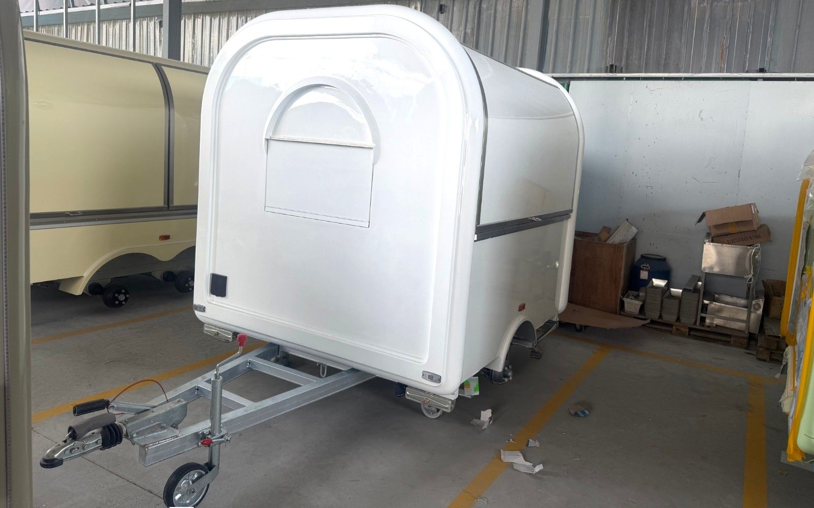 Chris Machinery Pod 2.5m food trailer in stock white