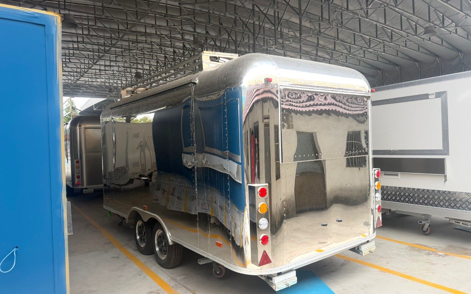 Chris Machinery food trailer stock 500S rear view showing selling window