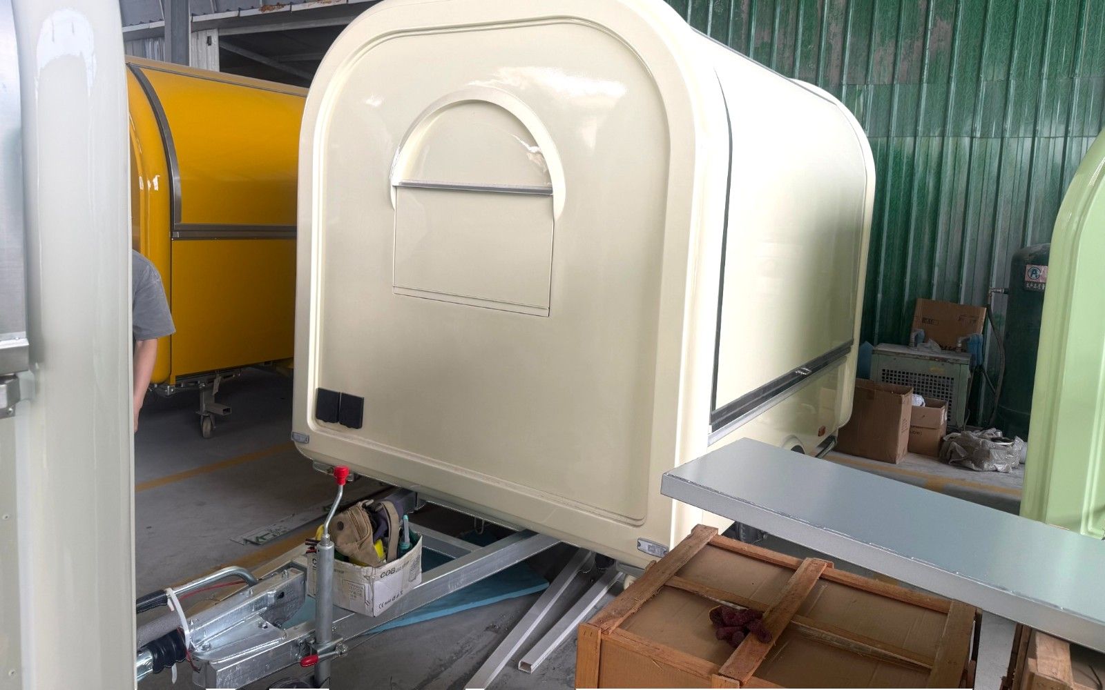 Chris Machinery Pod 2.5m food trailer in stock light cream