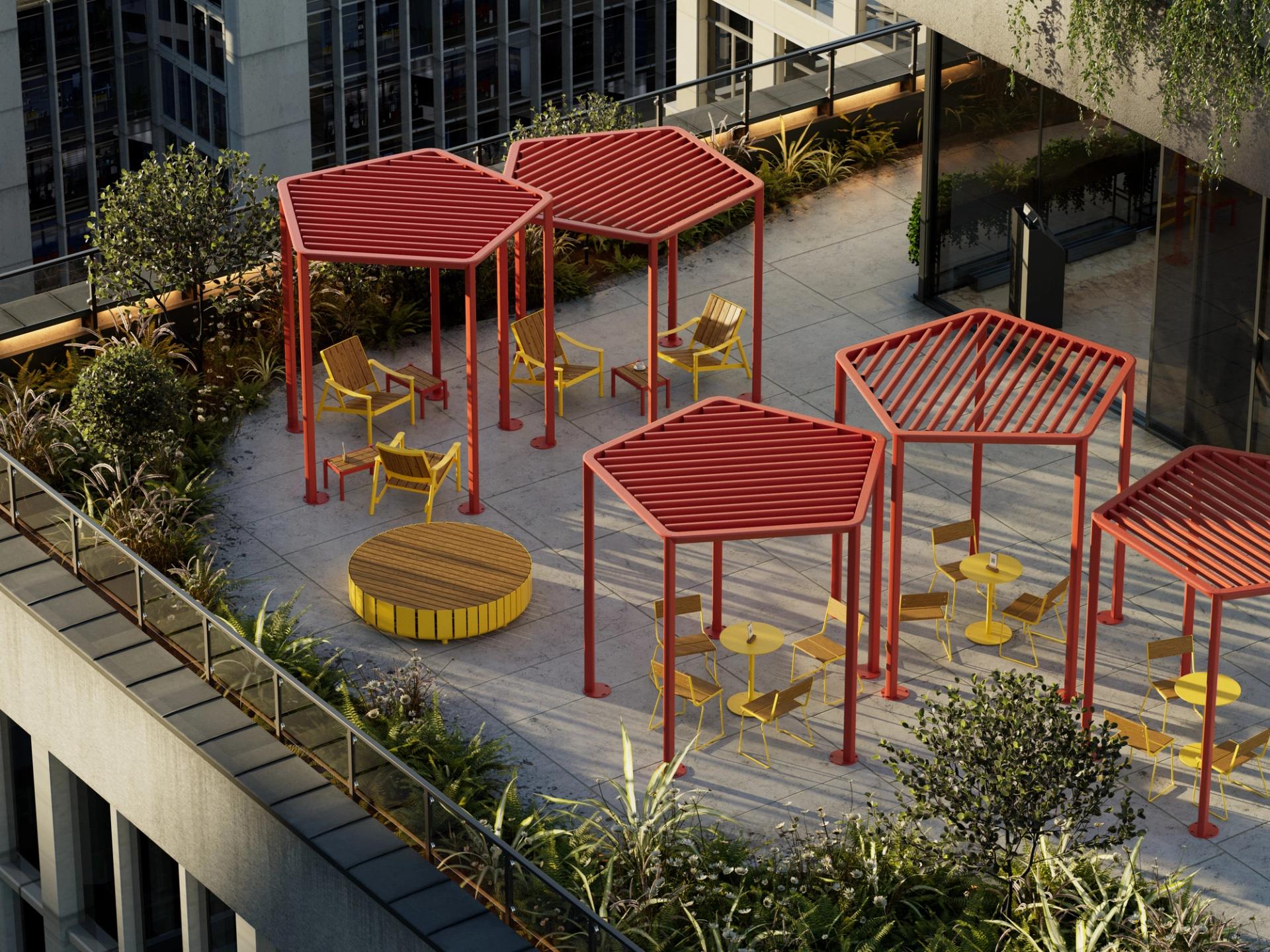 Vestre launches GLADE  at ASLA – a pergola bringing shade into public space
