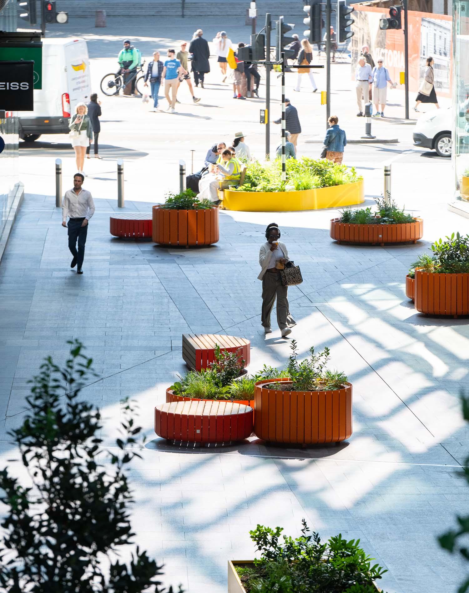 Activating public space through flexible seating and community use