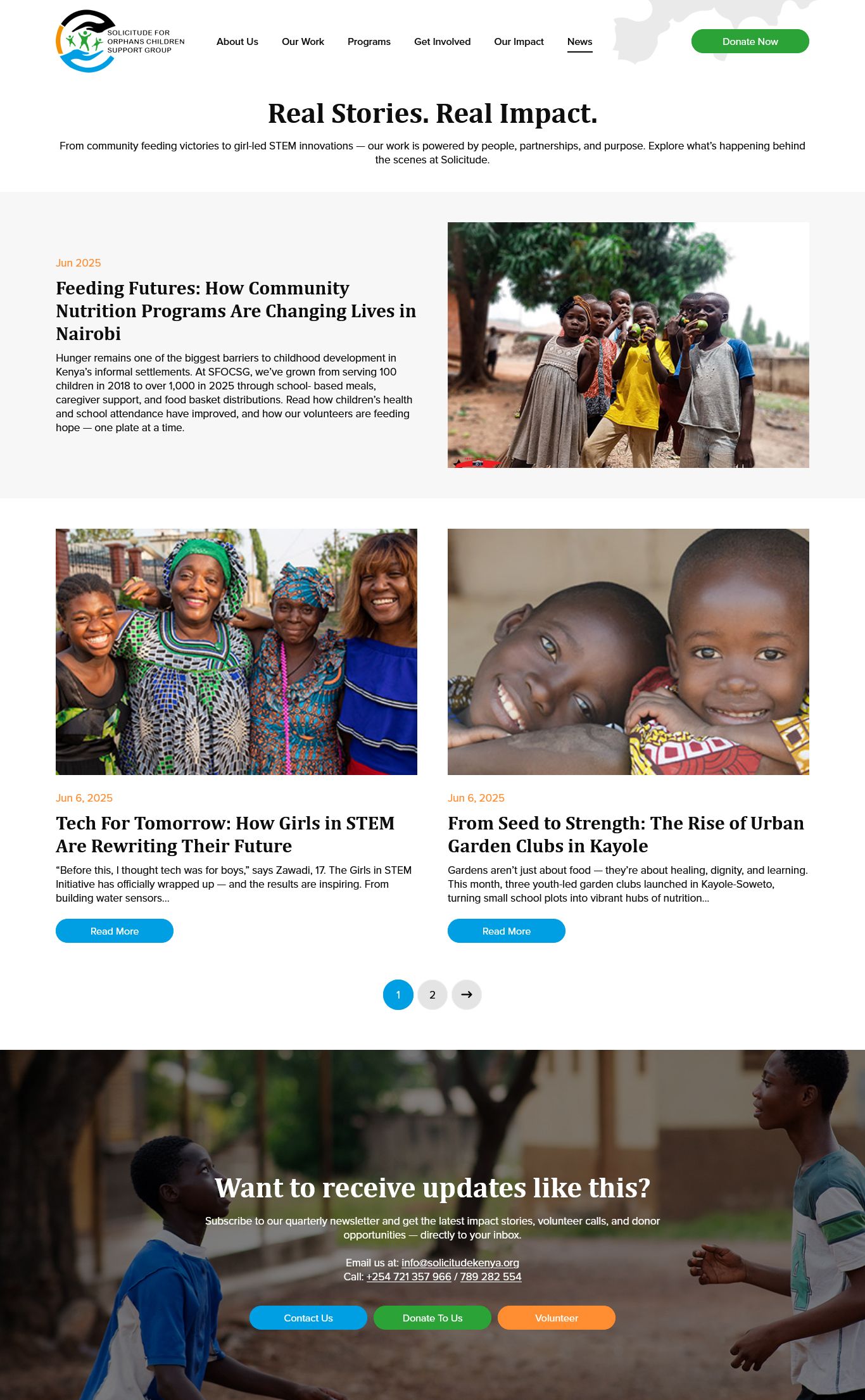 Website design for Nonprofit Community Organization