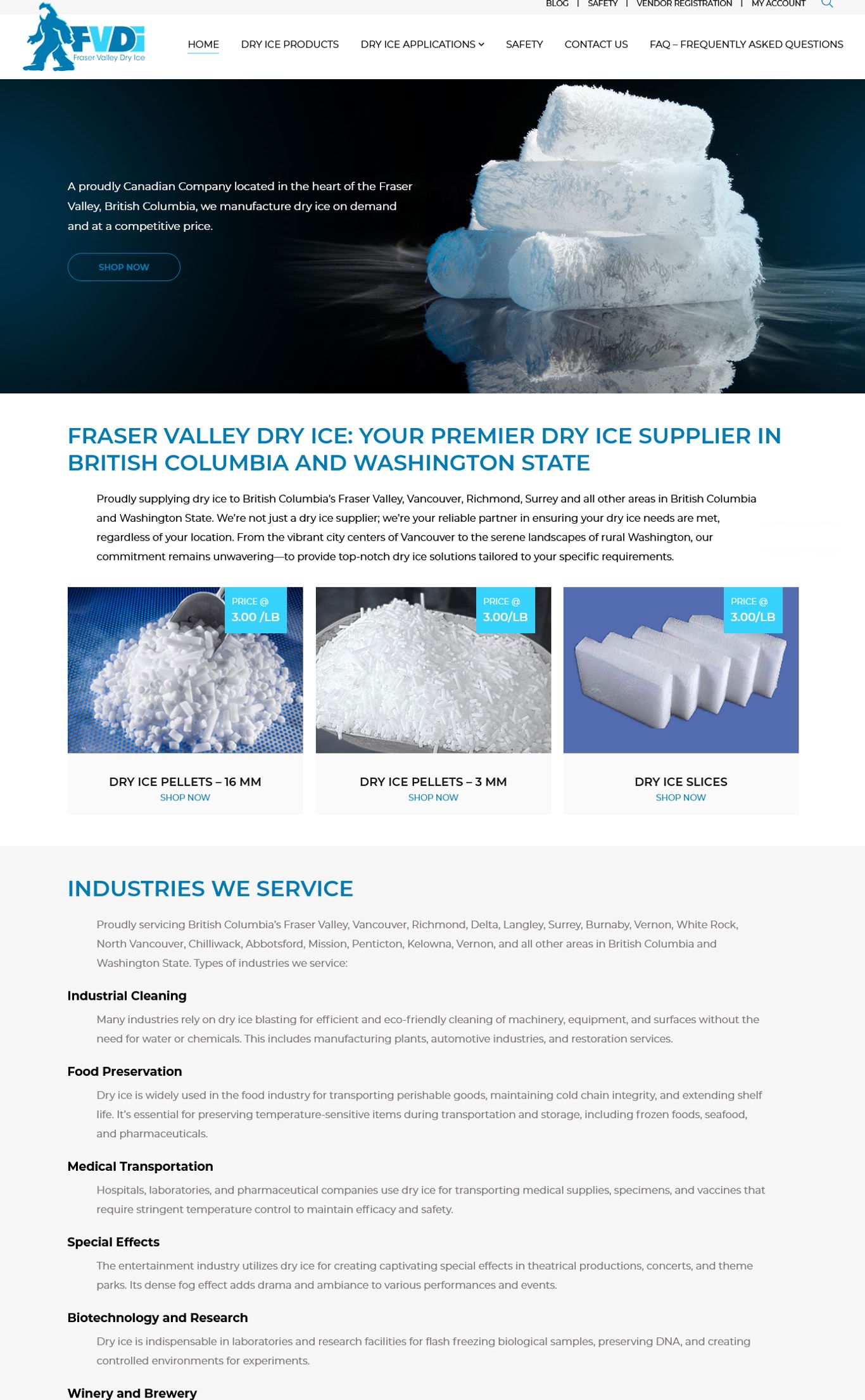 Fraser Valley Dry Ice