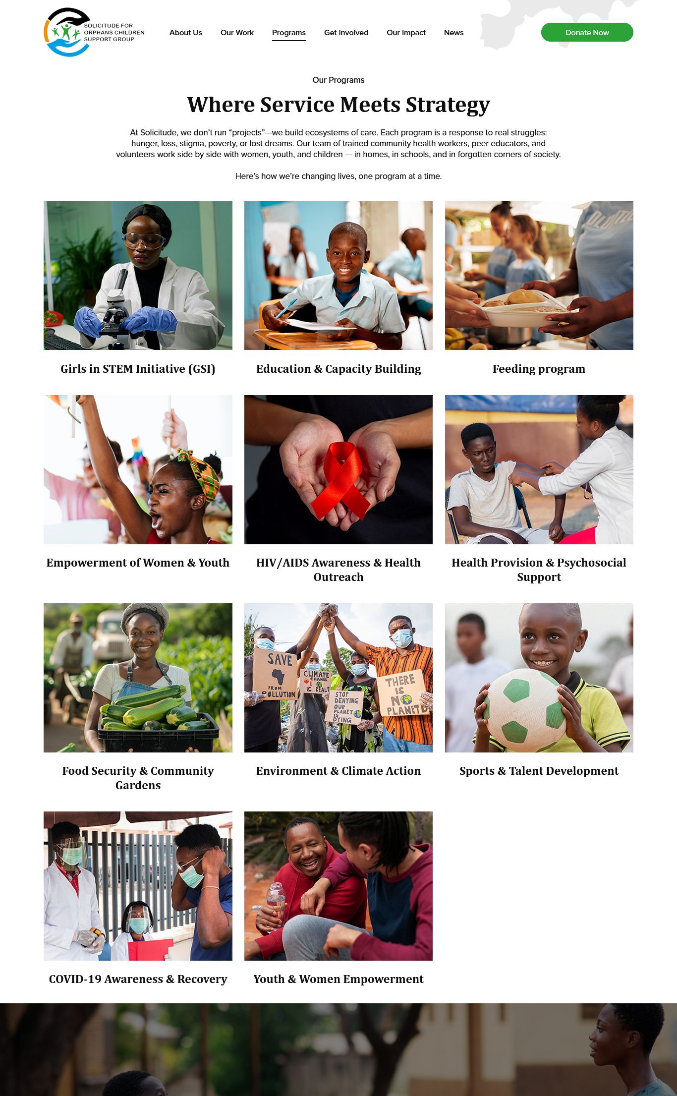 Responsive website Nonprofit Community Organization