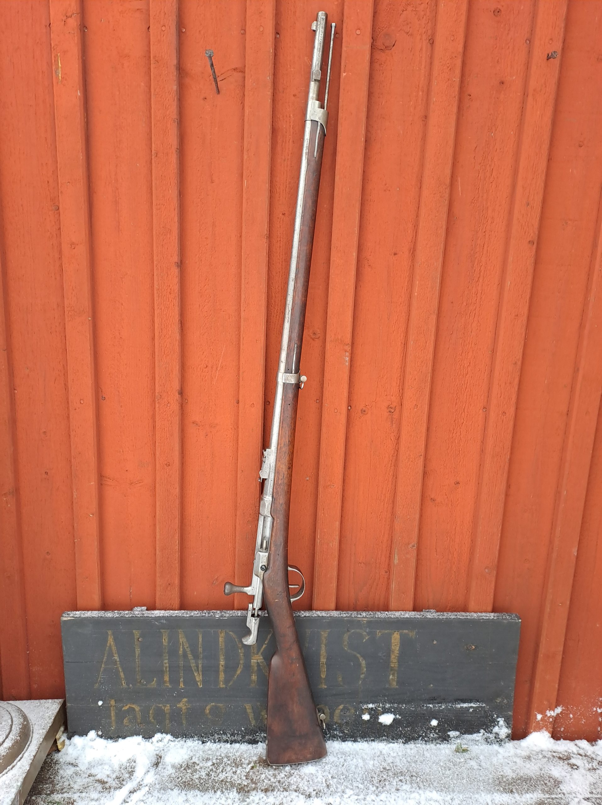 Ett Chassepot 1866 tändnålsgevär färdigt för skytte.
