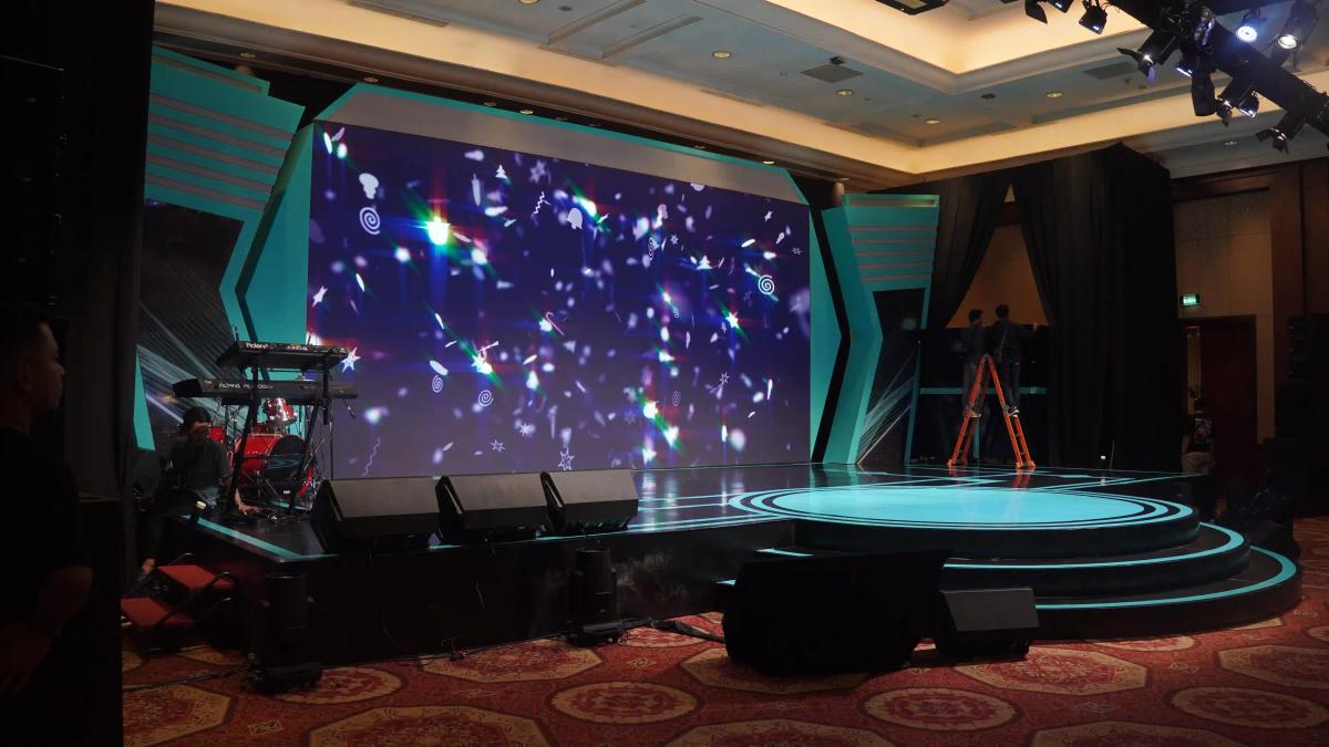 Installment Stage Lighting TestBlu Gala Blu 2nd Anniversary at JW Mariott Hotel - Katakita Live Vendor Production Event Internal Company Gathering Decoration