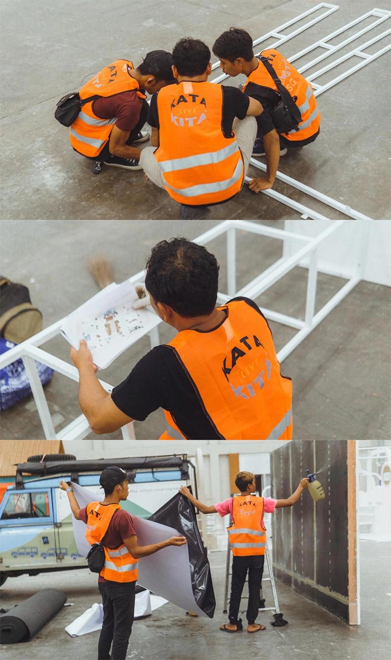 Hard Hat Workers/Tukang Katakita Live Vendor Produksi Konstruksi Event Booth Stage