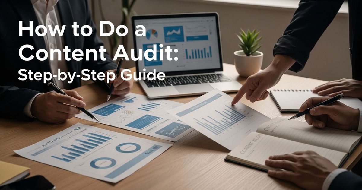 Content manager reviewing CMS pages and spreadsheets during a content audit — how to do a content audit