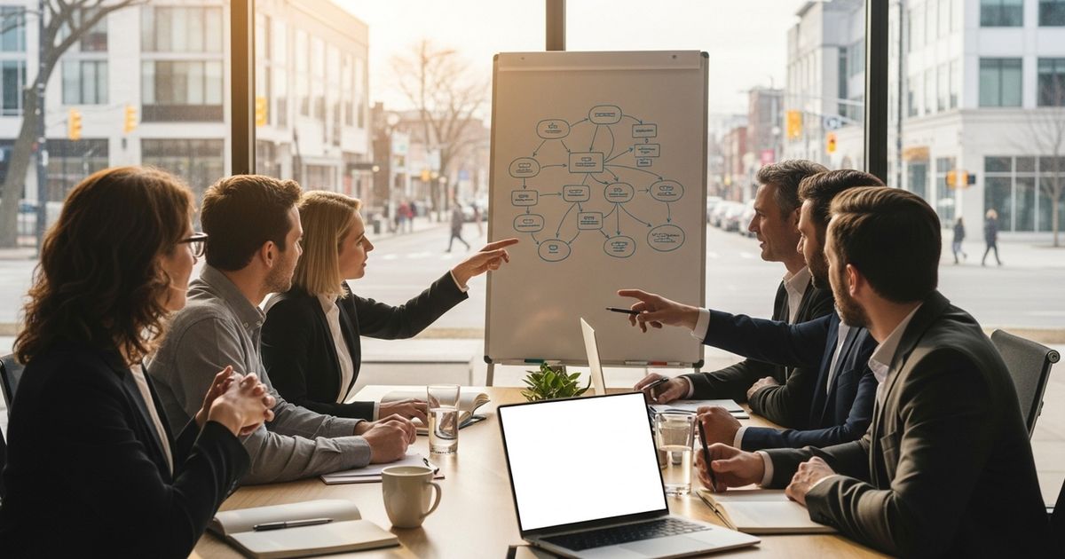 Marketing team collaborating in a Barrie office — evaluating SEO agencies in Barrie