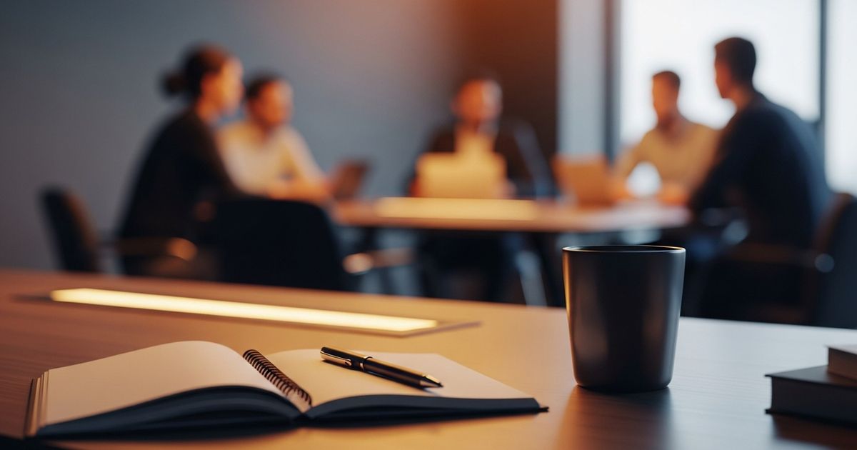 Warm, modern workspace scene suggesting strategic planning for technical teams and digital growth