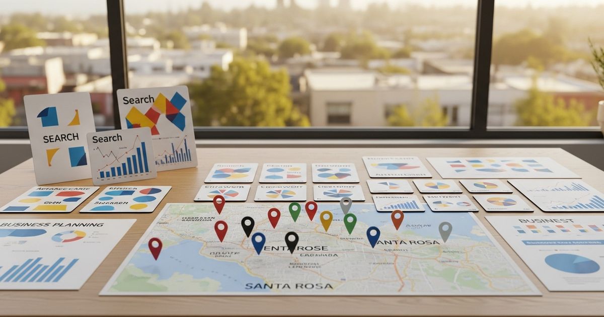 Marketing team collaborating in a Santa Rosa office reviewing SEO strategy — SEO agencies in Santa Rosa