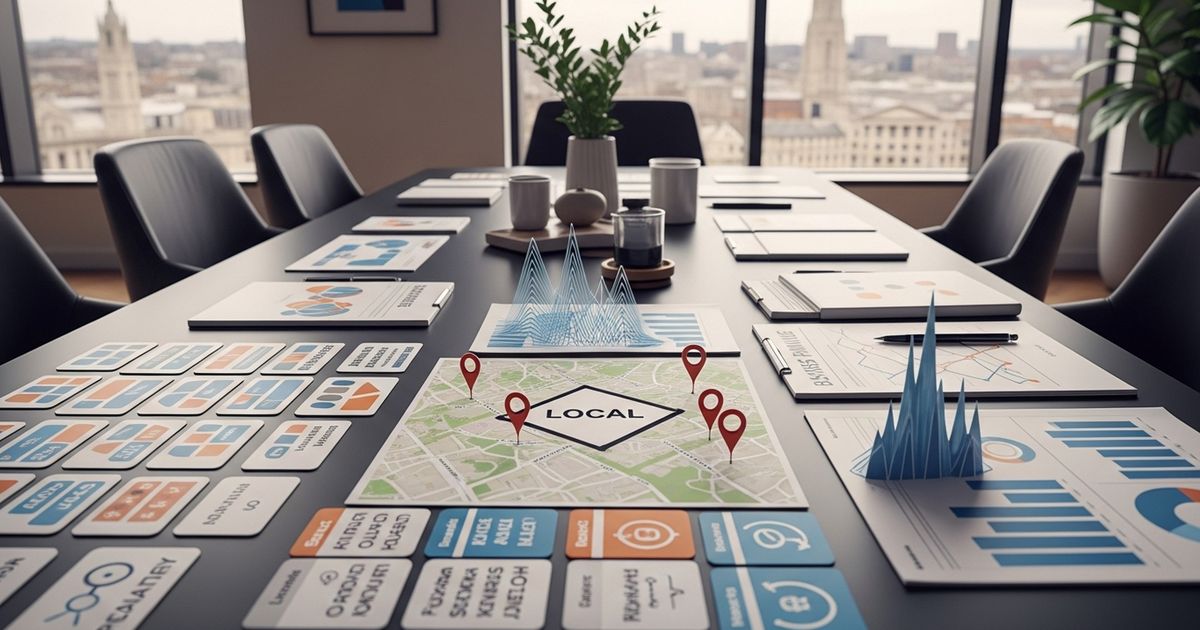 Marketing team collaborating in a Bristol office reviewing SEO reports — SEO agencies in Bristol