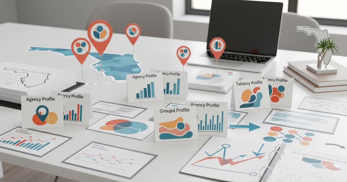 Marketing team collaborating in a modern Tallahassee office, illustrating SEO agencies in Tallahassee working on local campaigns