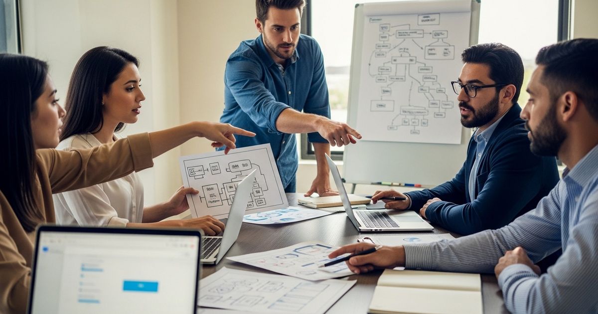 Marketing team collaborating on SEO strategy in a Brownsville, Texas office – illustrating SEO agencies in Brownsville