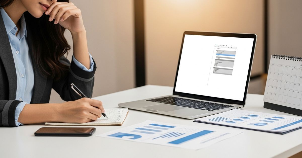 Content marketer planning a guest posting outreach campaign at a desk — illustrating how to do guest posting