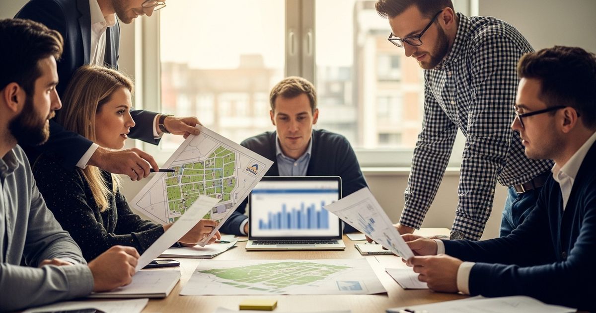 Marketing team collaborating in a Cardiff office to evaluate SEO strategies — showcasing SEO agencies in Cardiff