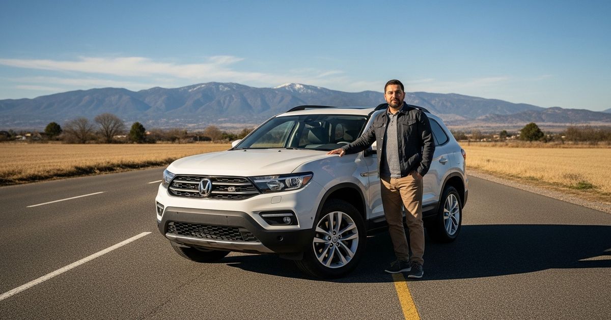 Hyper-realistic scene of a driving instructor beside a training car at sunrise, warm tones and clean composition