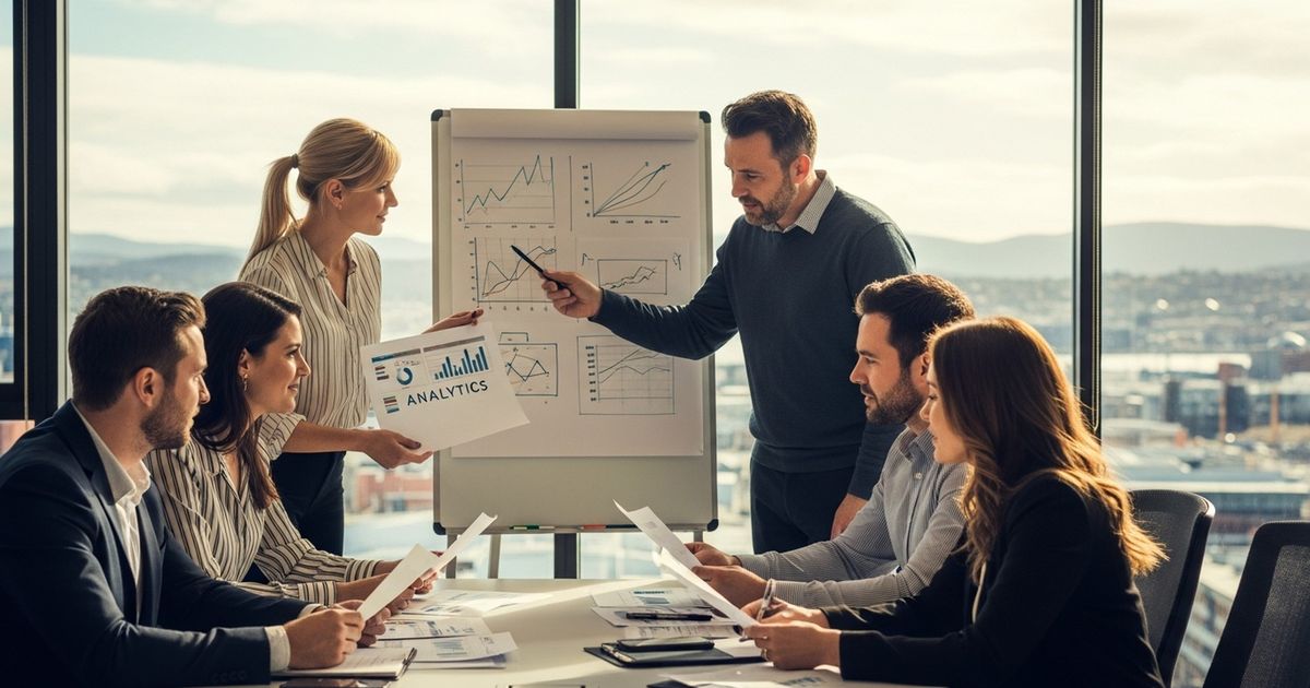 Marketing team collaborating on SEO strategy in a Hobart, Tasmania office — SEO agencies in Hobart helping hospitality brands