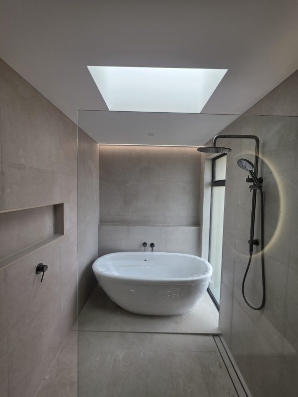 Finished modern bathroom installation