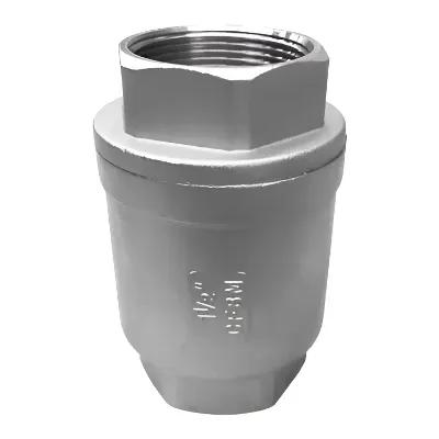 VÁLVULA CHECK TIPO SPRING USO VERTICAL INOXIDABLE 316 (CF8M) PN16 ROSCA NPT TIPO INDUSTRIAL SUN