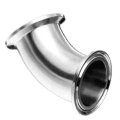 CODO 45° SANITARIO ASTM A270 C-304 3A EXTREMOS CLAMP