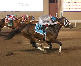 Eyesa Freighttrain B winning the $212,678 Oklahoma Derby(G3) at Remington Park.