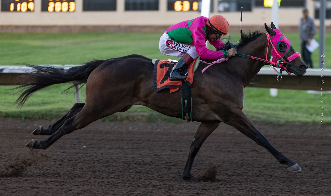Nestor Duran aboard Cowboys Flying in the All American Futurity