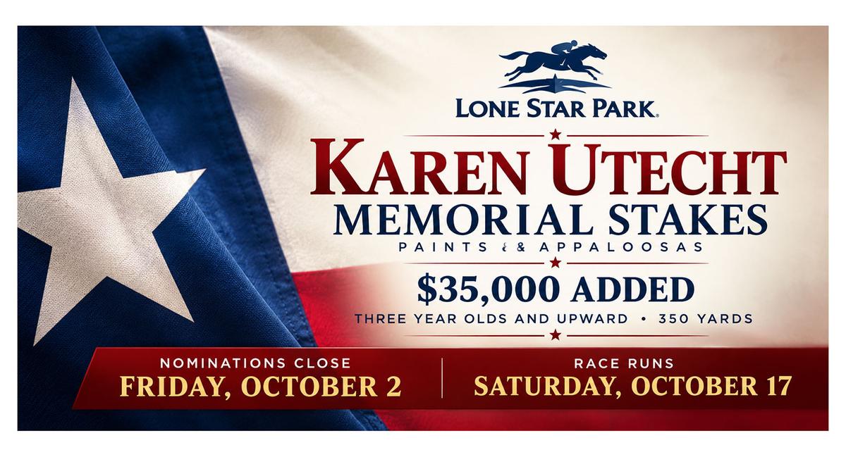 Karen Utecht Memorial Stakes Nominations Close Friday at Lone Star Park