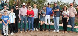 Alitlelesstalk’s winning connections from the AQRA Futurity at Turf Paradise on Friday.
