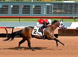 Running To The Moon, under champion jockey Francisco Calderon, posted the third fastest time.