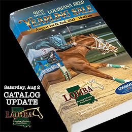 LQHBA Yearling Sale announced that there is an addendum to the catalog with Hip 261A Tf One Dashin Perry running first thing Saturday morning.