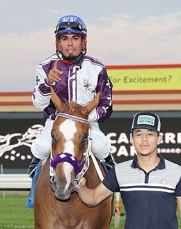 Jockey Mario Delgado will be aboardmorning-line favorite L Conejo in the $48,000 Minnesota Derby.
