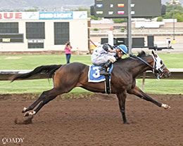Cyber Paint, under jockey Gilberto Linares, posted the second fastest time in trial #14.