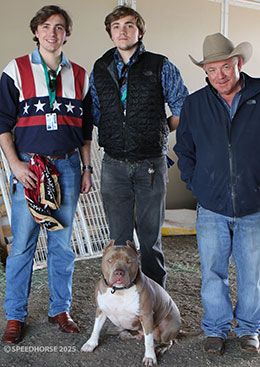 Wyatt, Zach, and John Stinebaugh with Stewie.