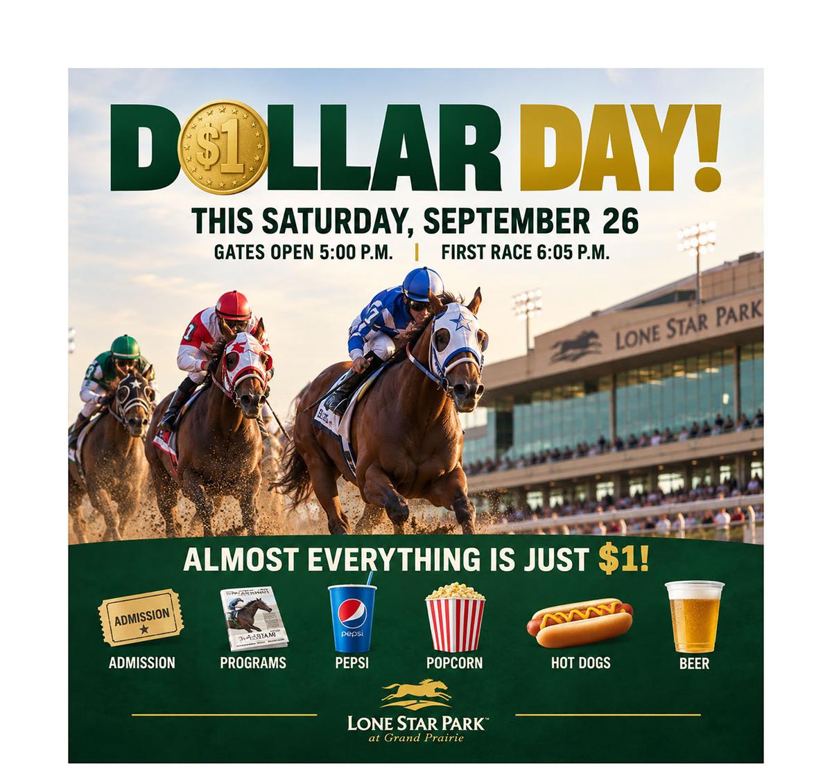 Dollar Day Returns to Lone Star Park Saturday During Fall Meeting of Champions