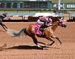 Champion filly Dark NME was a 1-3/4 length winner in the ninth trial Saturday.