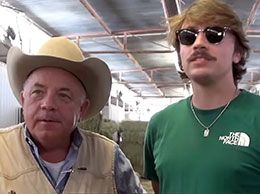 Zach Stinebaugh with his father John, who has qualified 11 horses to the All American Futurity.