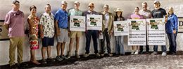 Misty Coats (second from left) and LQHBA Board of Directors with LQHBA Scholarship winners at Delta Downs - July 12, 2025.
