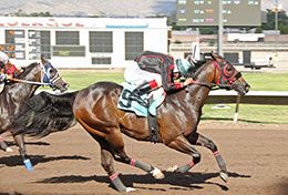 El Huracano V, under champion jockey Francisco Calderon, won the Grade 1 $1,000,000 Rainbow Futurity at The Downs at Albuquerque.