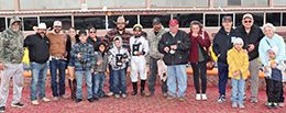 The winning connections of Fire Powwer accept the trophy after winning the $50,000 New Mexican Spring Fling on Saturday at Sunland Park.