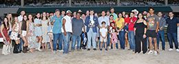 The Texas Horse Society’s San Antonio chapter—its young executives social group—presented the trophy to the winning connections in Race 5, which was won by Hawks Glory and EC Jazz in a dead heat.