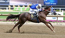 Victory Beach, under jockey Rolando Pina, posted the third fastest time.