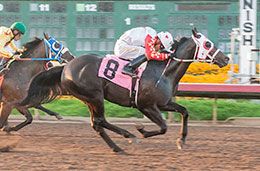 Midnight Mood, under jockey Armando Cervantes posts the third fastest time.