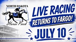 Live horse racing returns to North Dakota Horse Park on Friday, July 10, launching an eight-day racing season that combines Quarter Horse and Thoroughbred stakes competition.