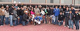 The winning connections of Broadbent accept the trophy after winning the $349,620 New Mexican Spring Futurity [RG2] on Saturday at Sunland Park.