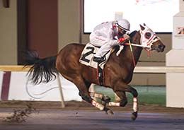 Jamies Sin Tacha, under jockey Christian Cardenas, set the fastest qualifying time on Night 2 of the RG1 Remington Park Oklahoma-Bred Futurity trials.